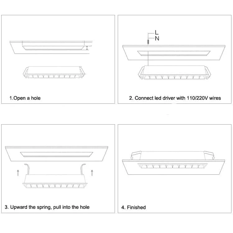 Ghid de montaj pentru downlight liniar încastrat