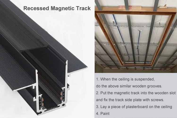 Șină magnetică încastrată: informații de montaj