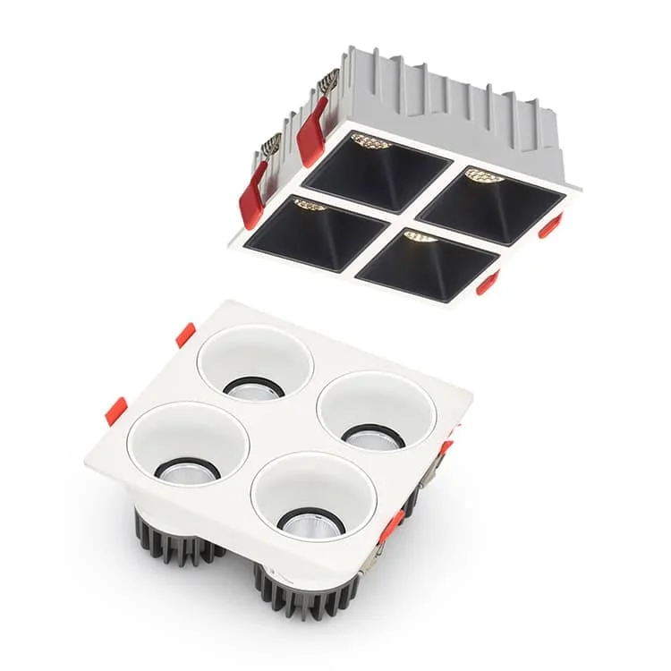 Downlight încastrat cu patru module