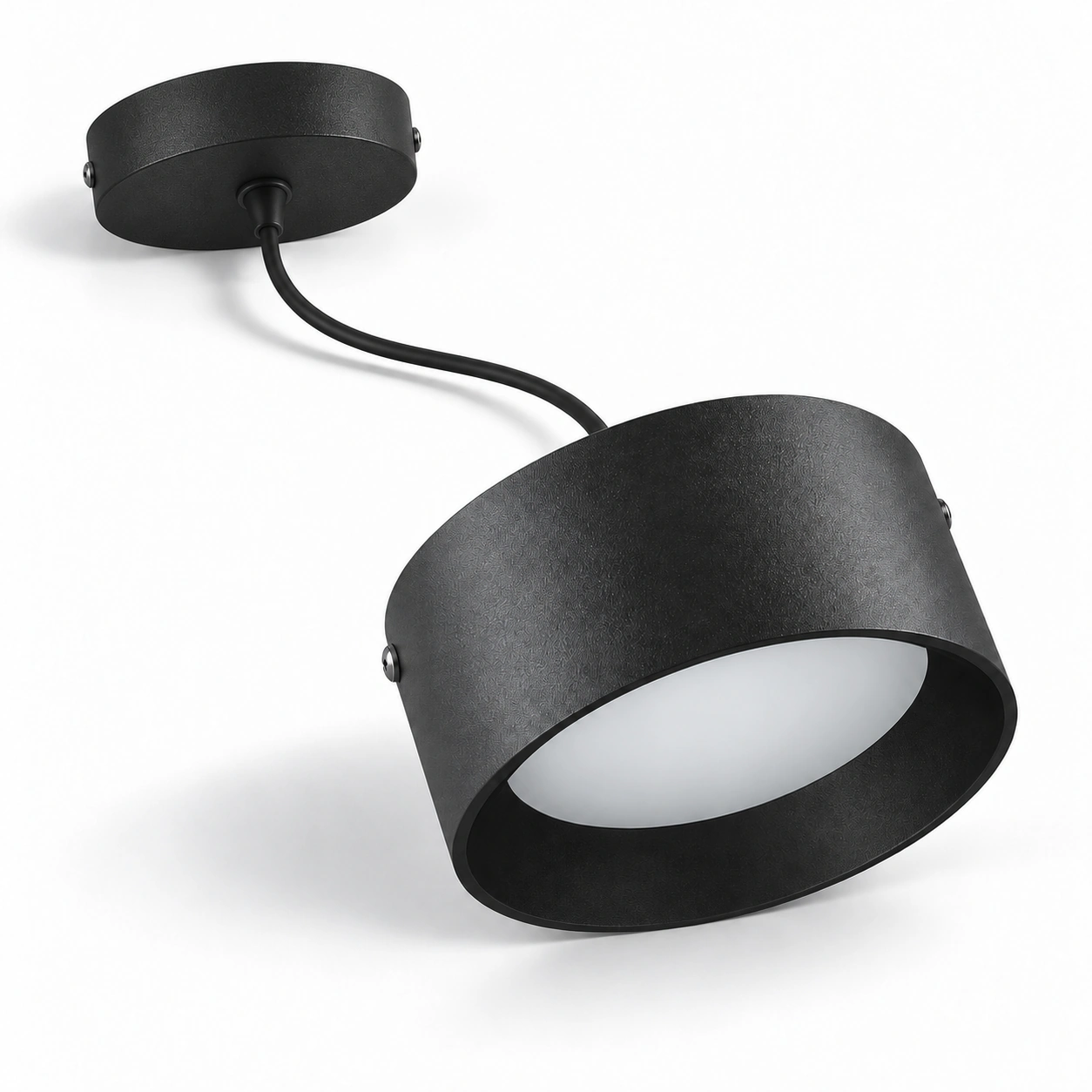 black drum pendant round canopy white studio
