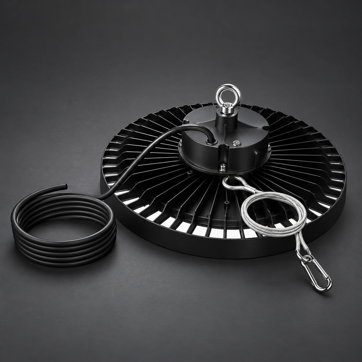 black high bay rear power lead safety tether