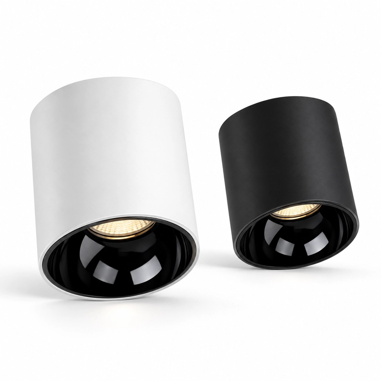 black white deep reflector cylinder pair white studio