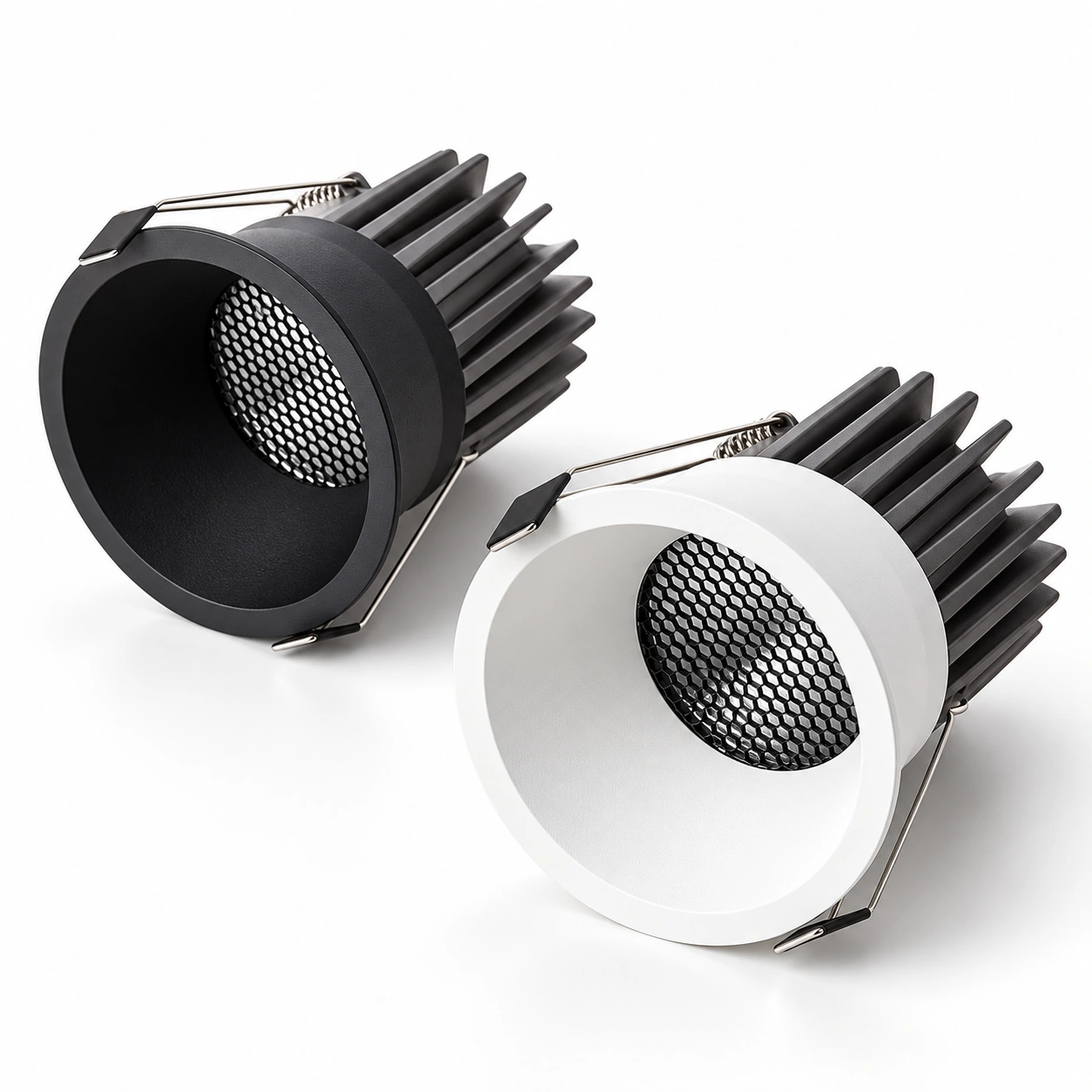 black white honeycomb downlight pair white studio