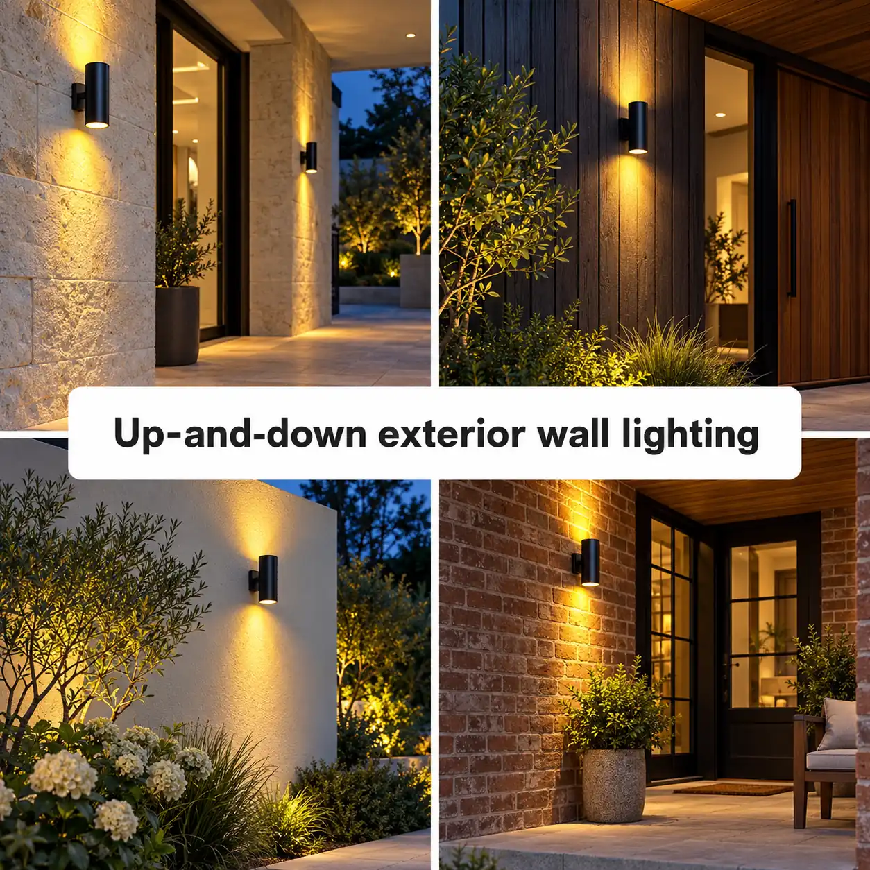 cylindrical up and down exterior wall light four application scenes
