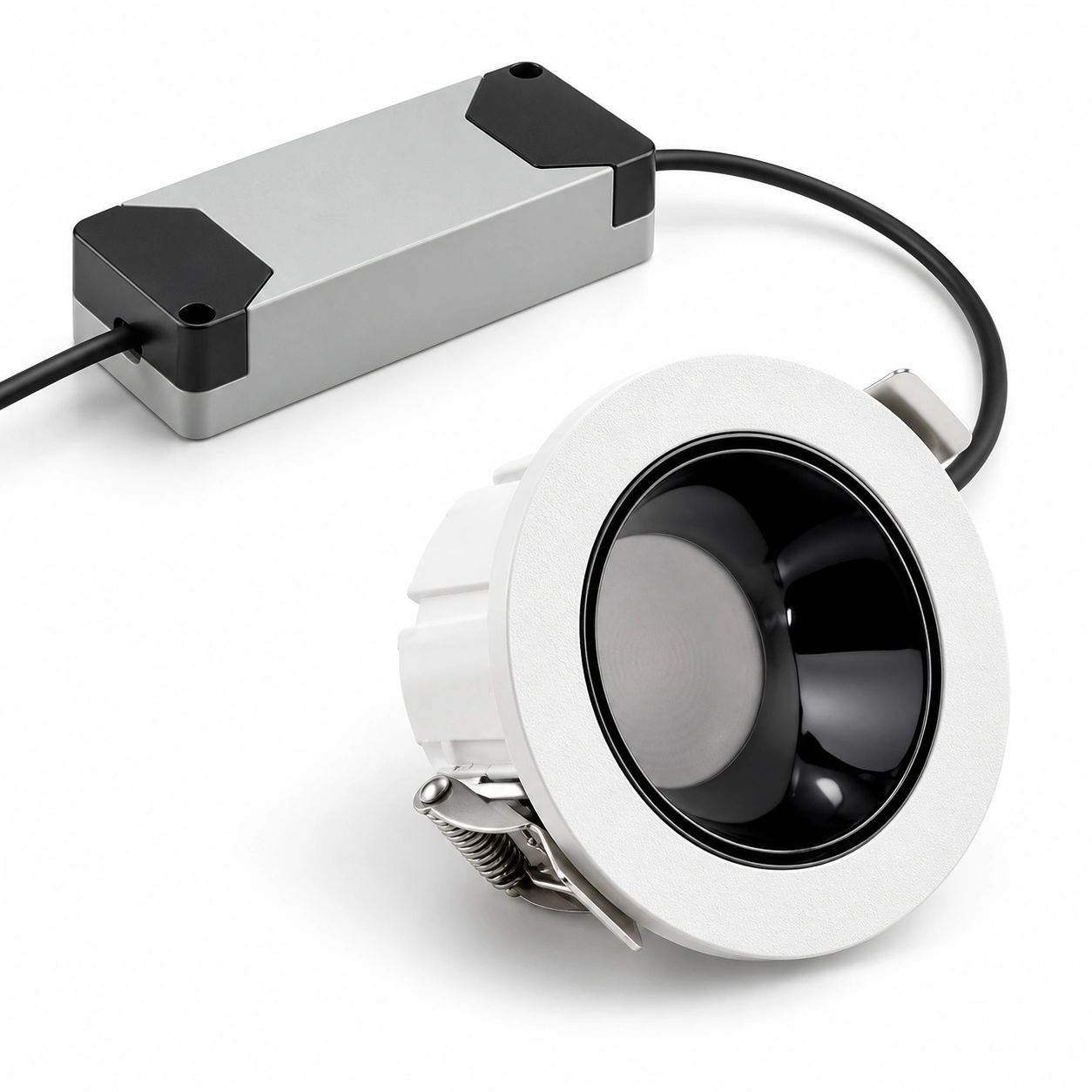 deep baffle downlight external driver white studio