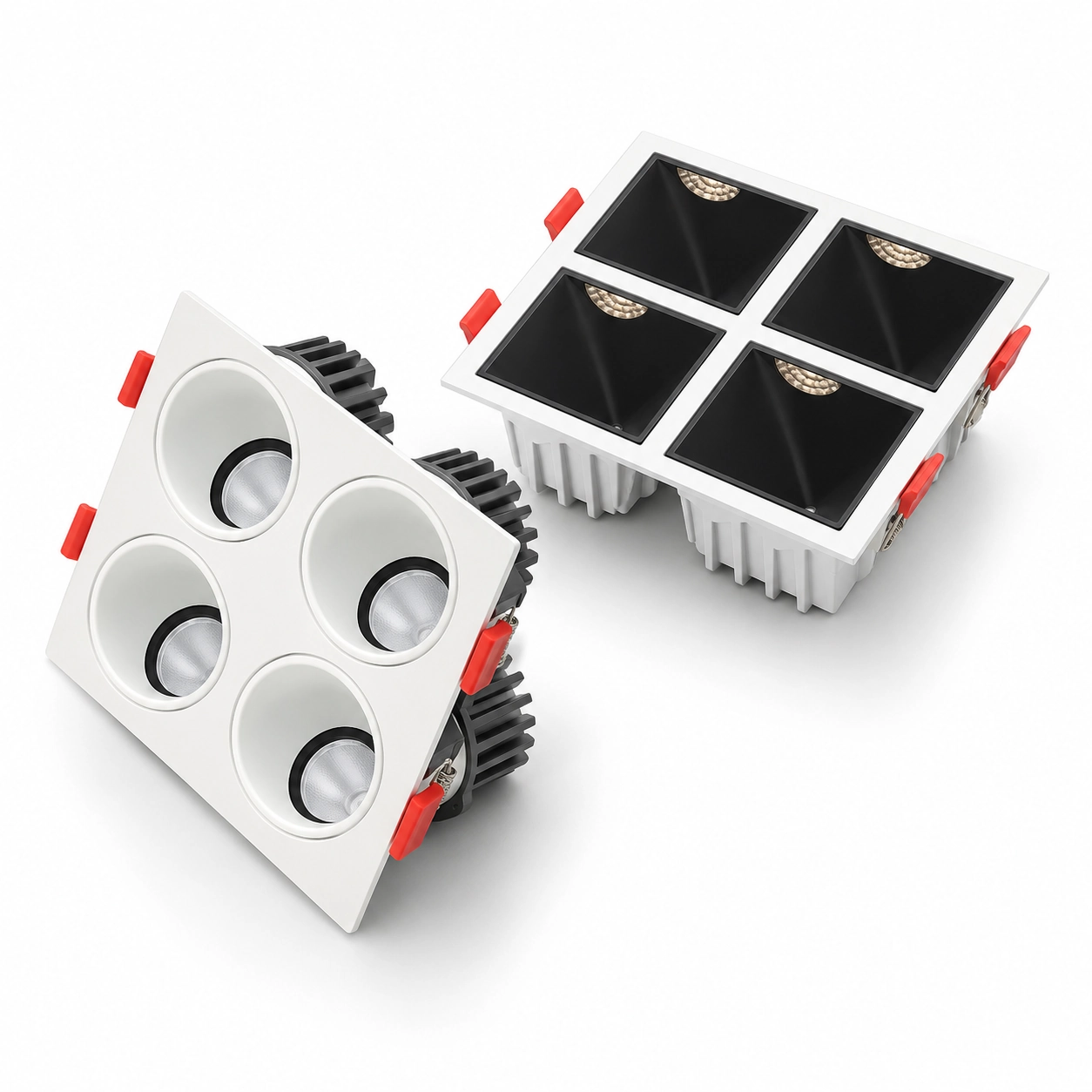 Downlight încastrat cu patru module
