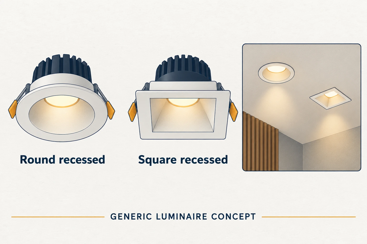 generic recessed led downlight types