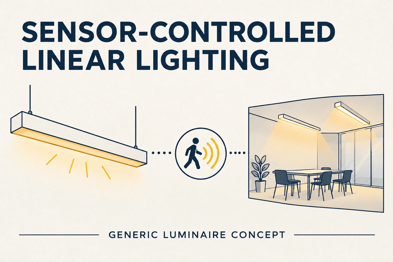 generic sensor controlled linear luminaire concept