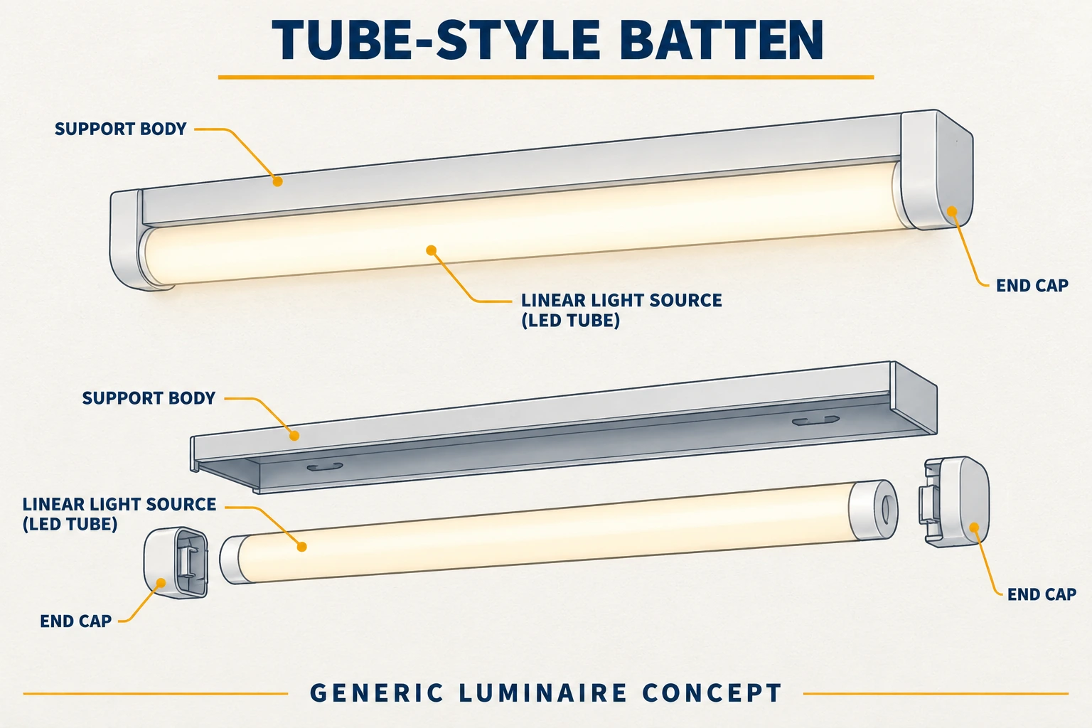 generic tube style led batten concept