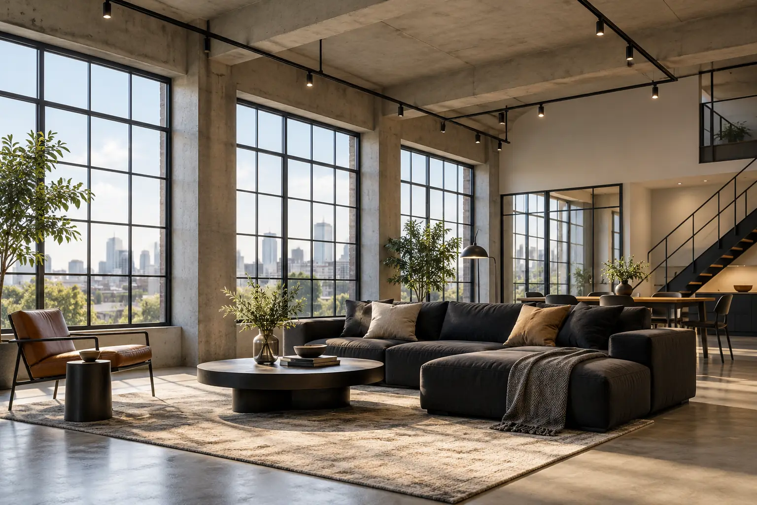 industrial style living room led track lighting