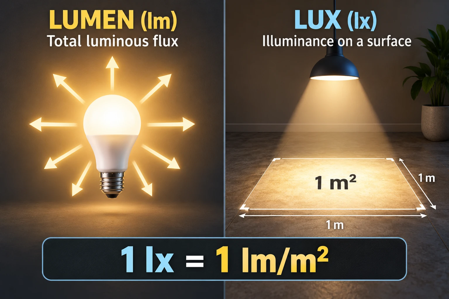 lumen versus lux lighting units explained
