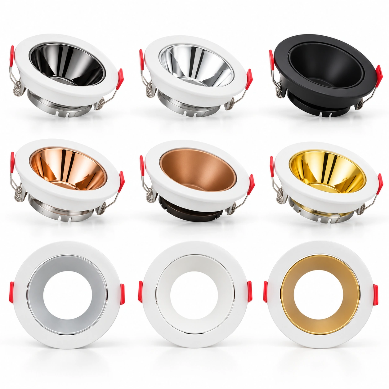 nine recessed downlight trim reflector finishes