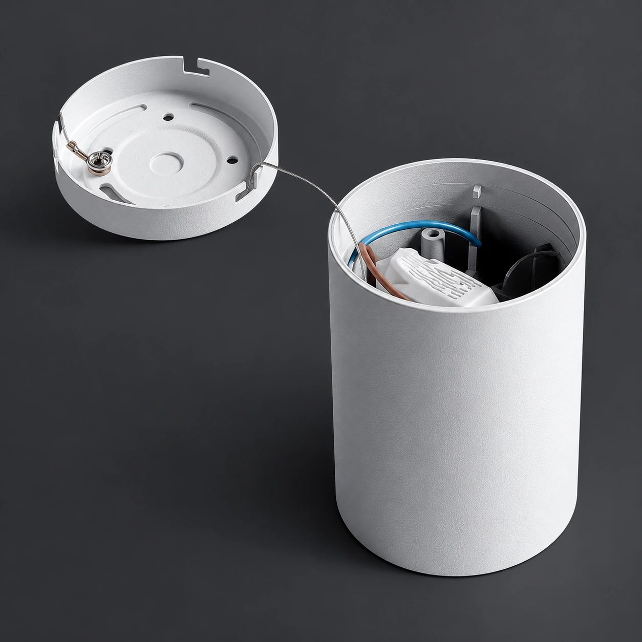 open cylinder downlight wiring mounting plate charcoal