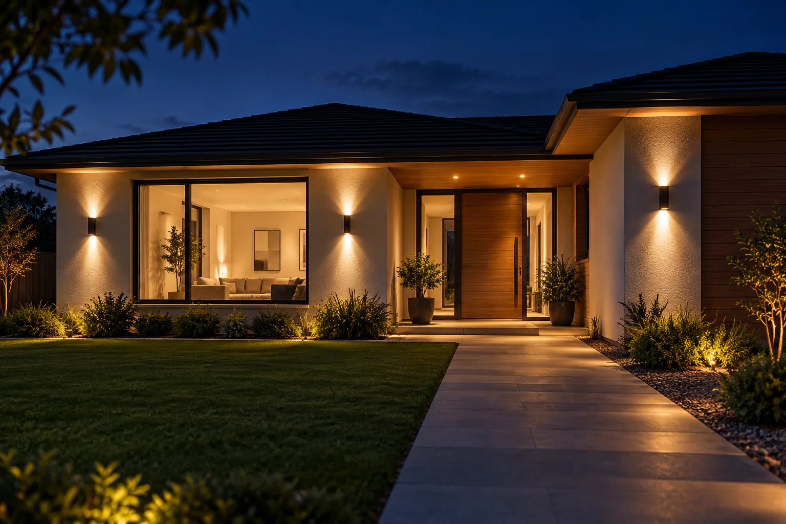 single storey house exterior led wall lighting