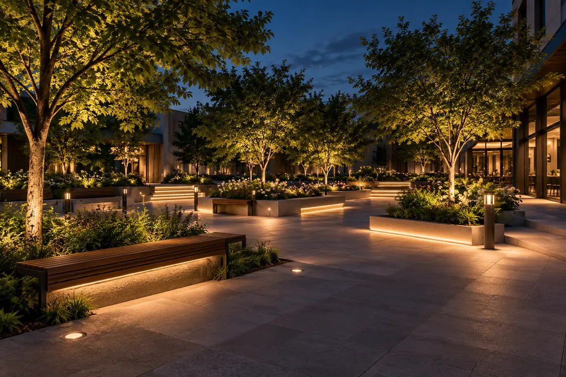 small public plaza led landscape lighting