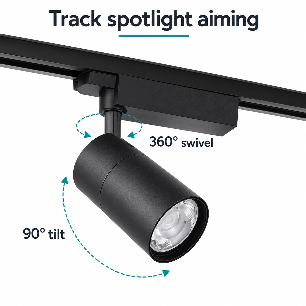 smart track spotlight 360 degree swivel 90 degree tilt