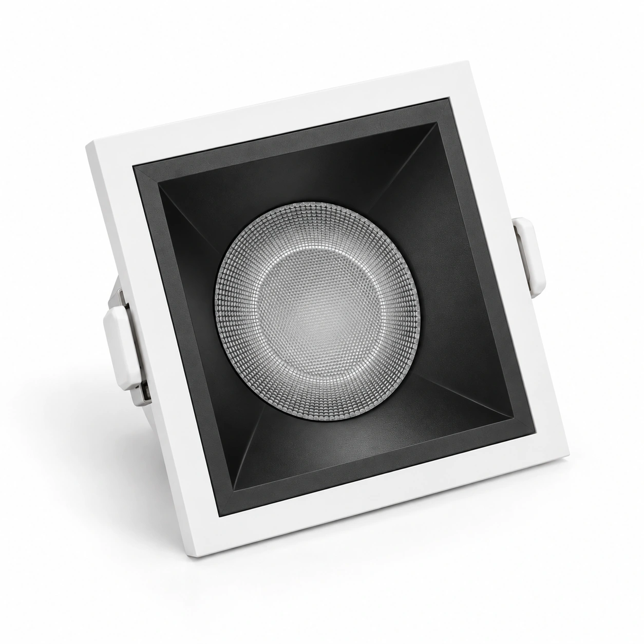 square downlight matte black bowl circular optic