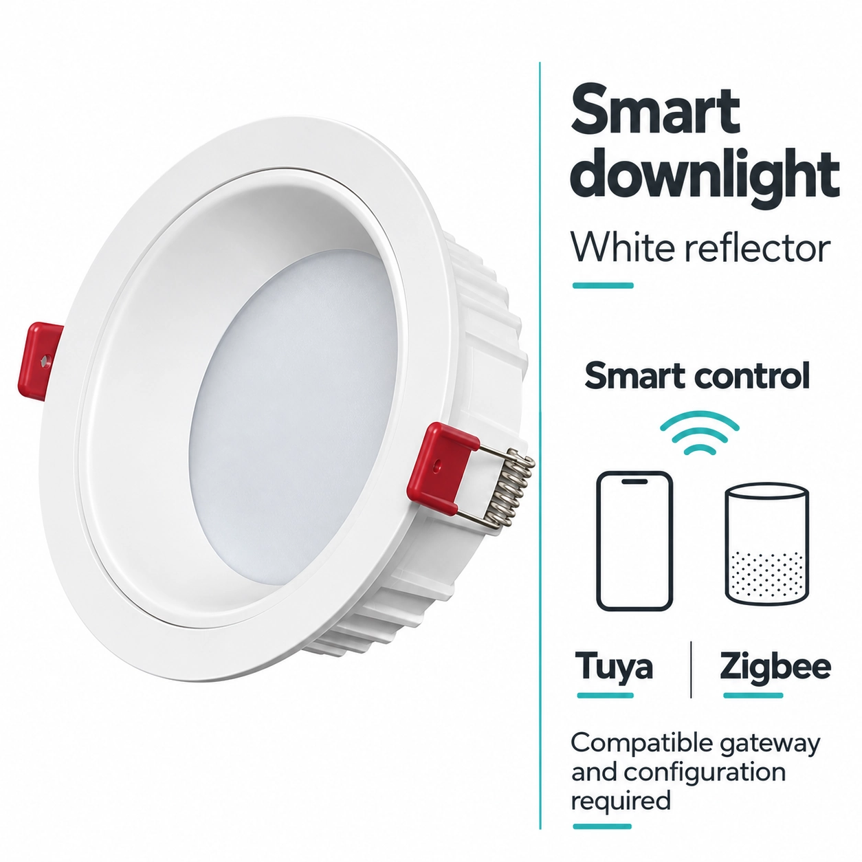 white reflector smart downlight tuya zigbee control